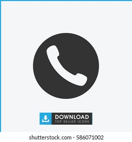 call icon. Simple filled call icon. On white background.