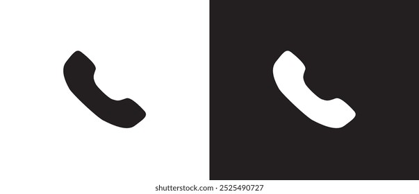 Call icon, Simple Flat icon of phone call, phone icon on social media, social media app icon on black and white background in vector shape.