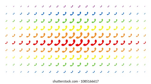 Call icon spectrum halftone pattern. Vector call shapes are organized into halftone grid with vertical spectrum gradient. Designed for backgrounds, covers, templates and abstract concepts.