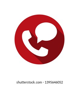 Call icon with speech bubble. Phone and chatting bubble in trendy flat style for perfect mobile and web concept