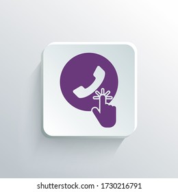 Icono de llamada, Ilustración vectorial de símbolo de llamada aislada con fondo blanco. 
