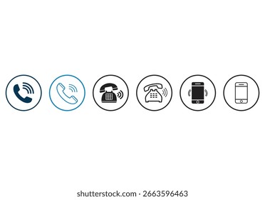 Vector de símbolo de ícono de llamada. Símbolo del icono del correo. Vector para el ordenador de Sitio web y el Vector móvil..