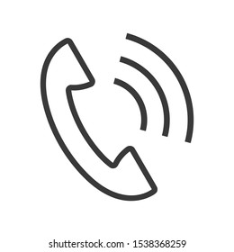 Call icon with telephone in simple vector style