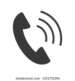 Call icon with telephone in simple vector style