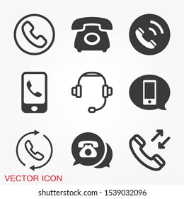 Call icon in trendy flat style isolated on grey background. Call icon page symbol for your web site design Call icon logo, app, UI. Call icon Vector illustration, EPS10.