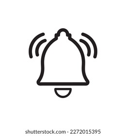 Call icon vector. The alarm line is isolated