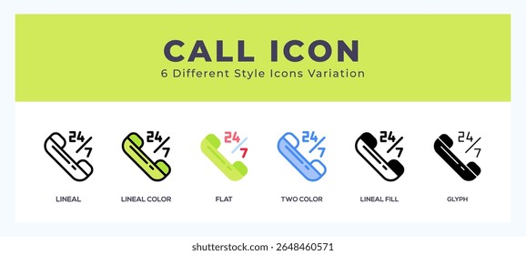 Ilustração de design de vetor de ícone de chamada em estilo moderno