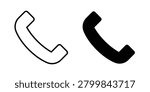 Call icon vector graphic clipart and line art style set
