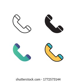 ilustración vectorial de icono de llamada con un color de estilo diferente. aislado en fondo blanco