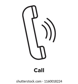 Call icon vector isolated on white background, Call transparent sign , sign and symbols in thin linear outline style