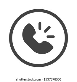 Call icon vector. Noisy phone Flat calling symbol Isolated on white background.