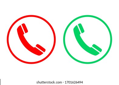 Call icon. Vector Phone incoming call Icon. Phone call buttons accept and reject. Vector illustration