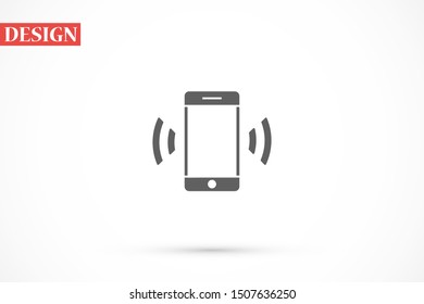 Call icon vector. Phone icon vector. mobile phone. telephone icon/Phone icon in trendy flat style isolated on grey background. Handset icon with waves. Telephone symbol for your web site design