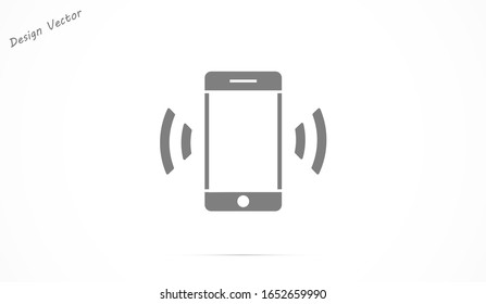 Vector de icono de llamada.Vector de icono de teléfono. teléfono móvil. icono de teléfono/Icono de teléfono en estilo plano moderno aislado en fondo gris. Icono de dispositivo con ondas. Símbolo telefónico para el diseño de su sitio web