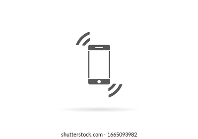 Vector de icono de llamada. Vector de icono de teléfono. teléfono móvil. icono de teléfono/Icono de teléfono en estilo plano moderno aislado en fondo gris. Icono de dispositivo con ondas. Símbolo telefónico para el diseño de su sitio web