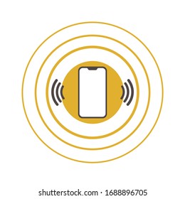 Call icon vector. Phone vector. mobile phone. telephone  Phone in trendy flat style isolated on white background. icon with waves. Telephone symbol for your web site design