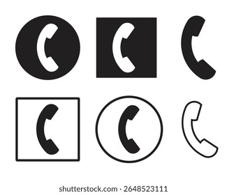 Anrufsymbol, Vektor, Telefonsymbol und -satz, Mobiltelefonsymbol, Anrufsymbol, Telefonsymbol, Vektor