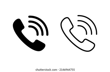 Rufen Sie Symbolvektorgrafik auf. Telefonzeichen und -zeichen. Telefonsymbol. Kontakt 
