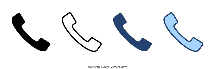 Rufen Sie Symbolvektorgrafik auf. Telefonzeichen und -zeichen. Telefonsymbol. Kontakt 