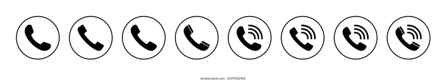 Vector de icono de llamada. símbolo y signo de teléfono. icono de teléfono. contáctanos 