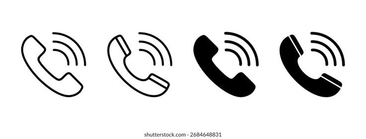 Vector del icono de la llamada. señal y símbolo del teléfono. icono del teléfono. contáctenos 