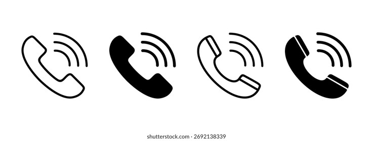 Vector del icono de la llamada. señal y símbolo del teléfono. icono del teléfono. contáctenos 