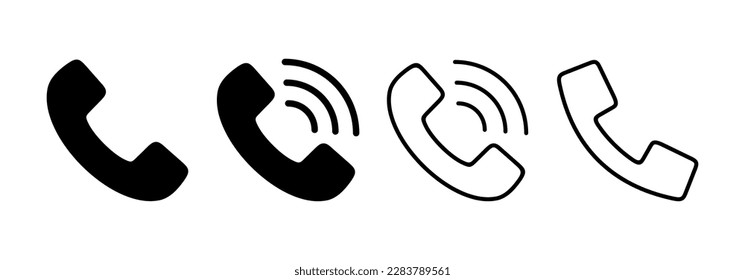 Vector de iconos de llamadas para aplicaciones web y móviles. símbolo y signo de teléfono. icono de teléfono. contáctanos 