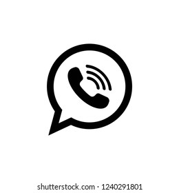 call icon vector, WhatsApp logo on white background