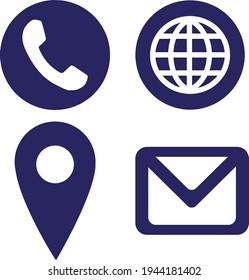 Icono de Icono de llamada Icono de localización de iconos de correo electrónico Vector de iconos 