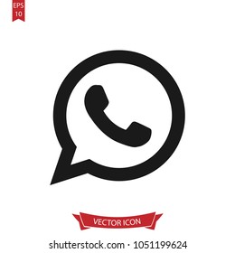 Call icon. Whats app line vector.Telephone sign isolated on white background.Simple telephone illustration for web and mobile platforms.