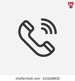 Call icon-phone call, telephone  vector line icon, simple linear pictogram
