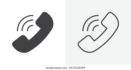 Call icons. flat and line style set