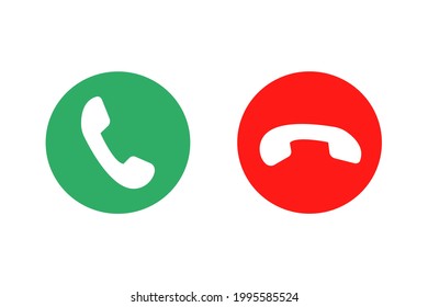 Rufen Sie Symbole auf. Grün und Rot. Vektorgrafik