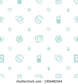 call icons pattern seamless white background. Included editable line connected phones, Poker on phone, support, phone, desk phone, photo with heart icons. call icons for web and mobile.