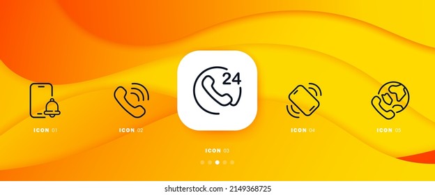 Call icons set. A call to another part of the planet. Technical support 24 hours. Reminder. Alarm. vector eps 10