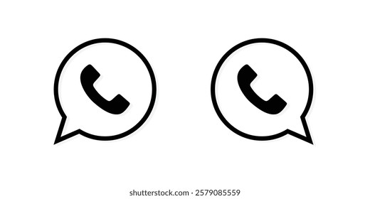 Call icons in various styles. Phone icons and telephone sign symbols.