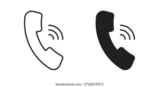 Símbolo de Vector de iconos de llamada con trazo editable y versiones planas