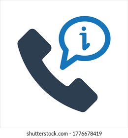 Icono de información de llamadas. Icono de servicio al cliente