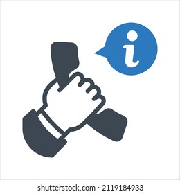 Icono de información de llamadas. Vector y glifo