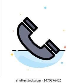 Call, Interface, Phone, Ui Abstract Flat Color Icon Template. Vector Icon Template background