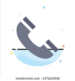 Call, Interface, Phone, Ui Abstract Flat Color Icon Template
