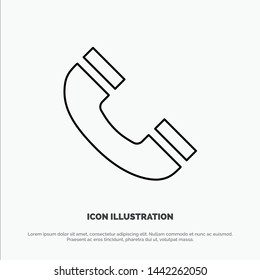 Call, Interface, Phone, Ui Line Icon Vector