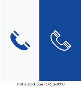 Call, Interface, Phone, Ui Line and Glyph Solid icon Blue banner Line and Glyph Solid icon Blue banner. Vector Icon Template background