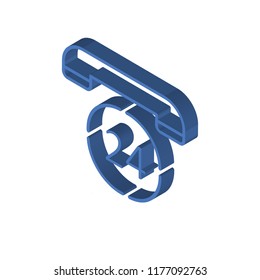 Call isometric left top view 3D icon