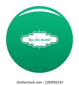 Call label icon. Simple illustration of call label vector icon for any design green