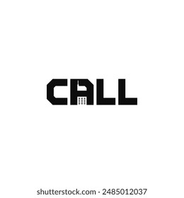Call letter, negative space. Wordmark logo design.