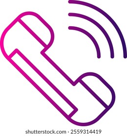 Call Line Gradient Vector Icon Design