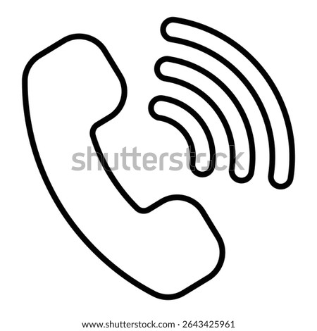 call line icon design. call thin black outline symbol vector illustration. editable stroke icon on transparent background.
