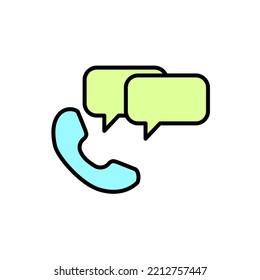 Call line icon. Simple element illustration. Call concept outline symbol design.