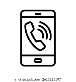 Call Line Vector Illustration On White Background.
